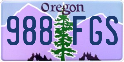 OR license plate 988FGS