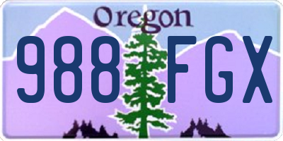 OR license plate 988FGX