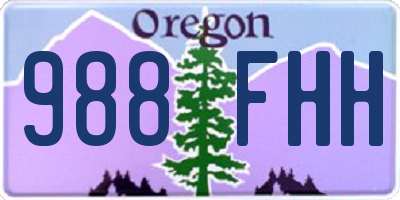 OR license plate 988FHH