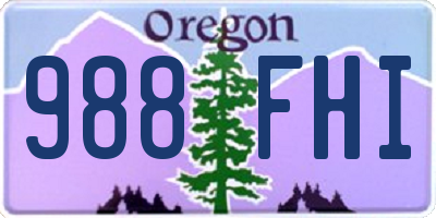 OR license plate 988FHI