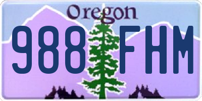 OR license plate 988FHM