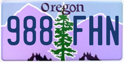 OR license plate 988FHN