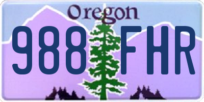 OR license plate 988FHR