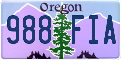 OR license plate 988FIA