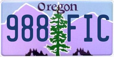 OR license plate 988FIC