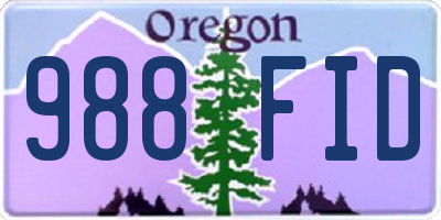 OR license plate 988FID