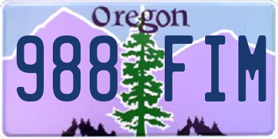 OR license plate 988FIM