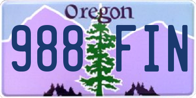 OR license plate 988FIN