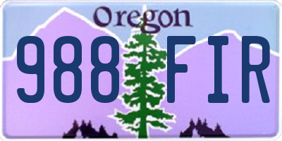 OR license plate 988FIR