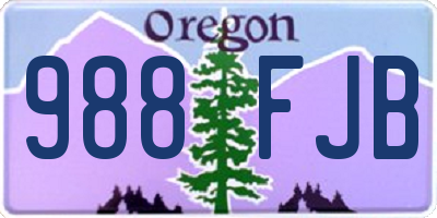 OR license plate 988FJB