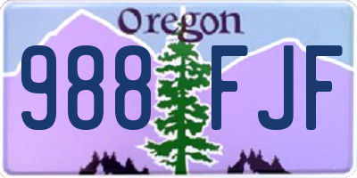 OR license plate 988FJF