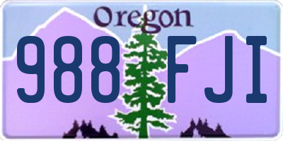 OR license plate 988FJI