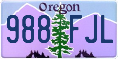 OR license plate 988FJL