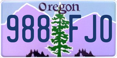 OR license plate 988FJO