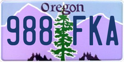 OR license plate 988FKA