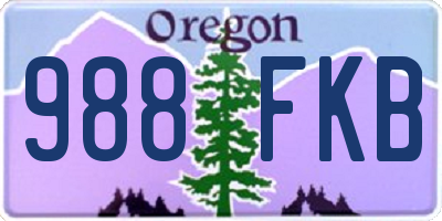 OR license plate 988FKB