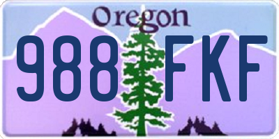 OR license plate 988FKF