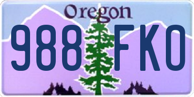 OR license plate 988FKO