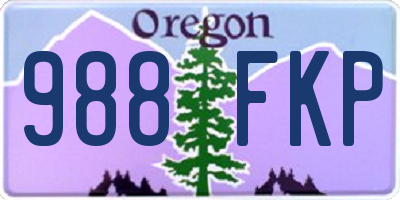 OR license plate 988FKP