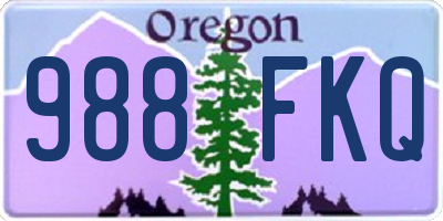 OR license plate 988FKQ