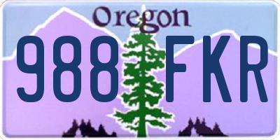 OR license plate 988FKR