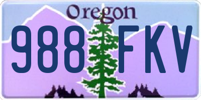 OR license plate 988FKV