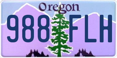 OR license plate 988FLH
