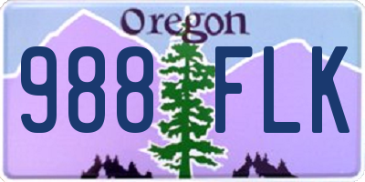 OR license plate 988FLK