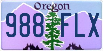 OR license plate 988FLX
