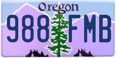 OR license plate 988FMB