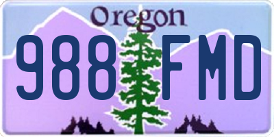 OR license plate 988FMD