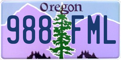 OR license plate 988FML