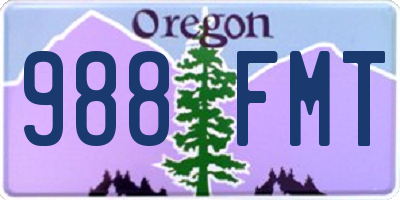 OR license plate 988FMT