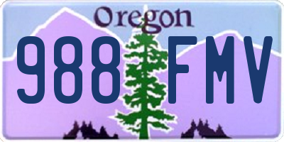 OR license plate 988FMV