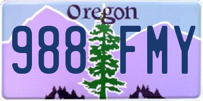 OR license plate 988FMY