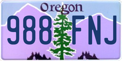 OR license plate 988FNJ