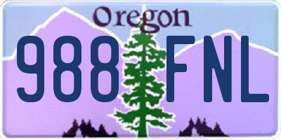 OR license plate 988FNL