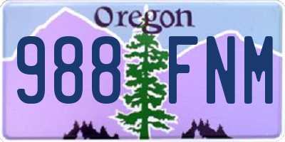OR license plate 988FNM