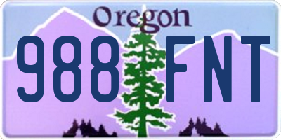 OR license plate 988FNT
