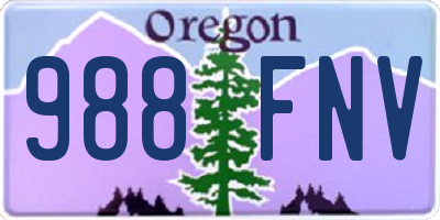 OR license plate 988FNV