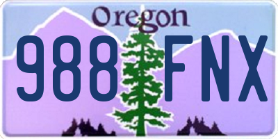 OR license plate 988FNX