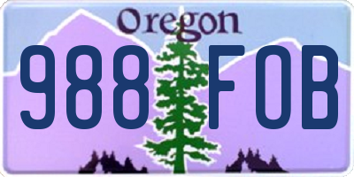 OR license plate 988FOB