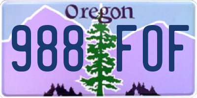 OR license plate 988FOF