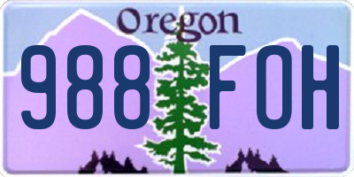 OR license plate 988FOH