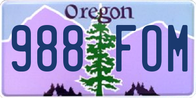 OR license plate 988FOM