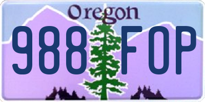 OR license plate 988FOP