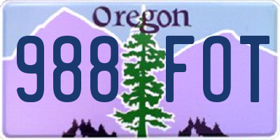 OR license plate 988FOT
