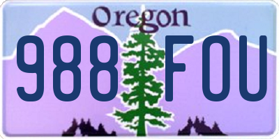OR license plate 988FOU