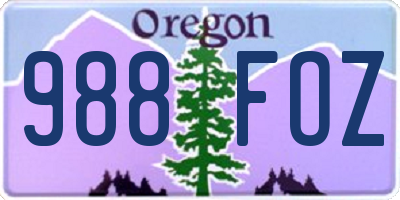 OR license plate 988FOZ