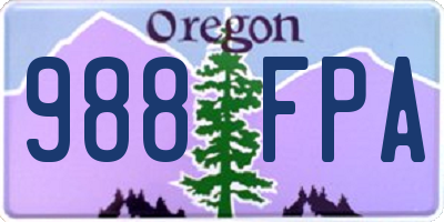 OR license plate 988FPA